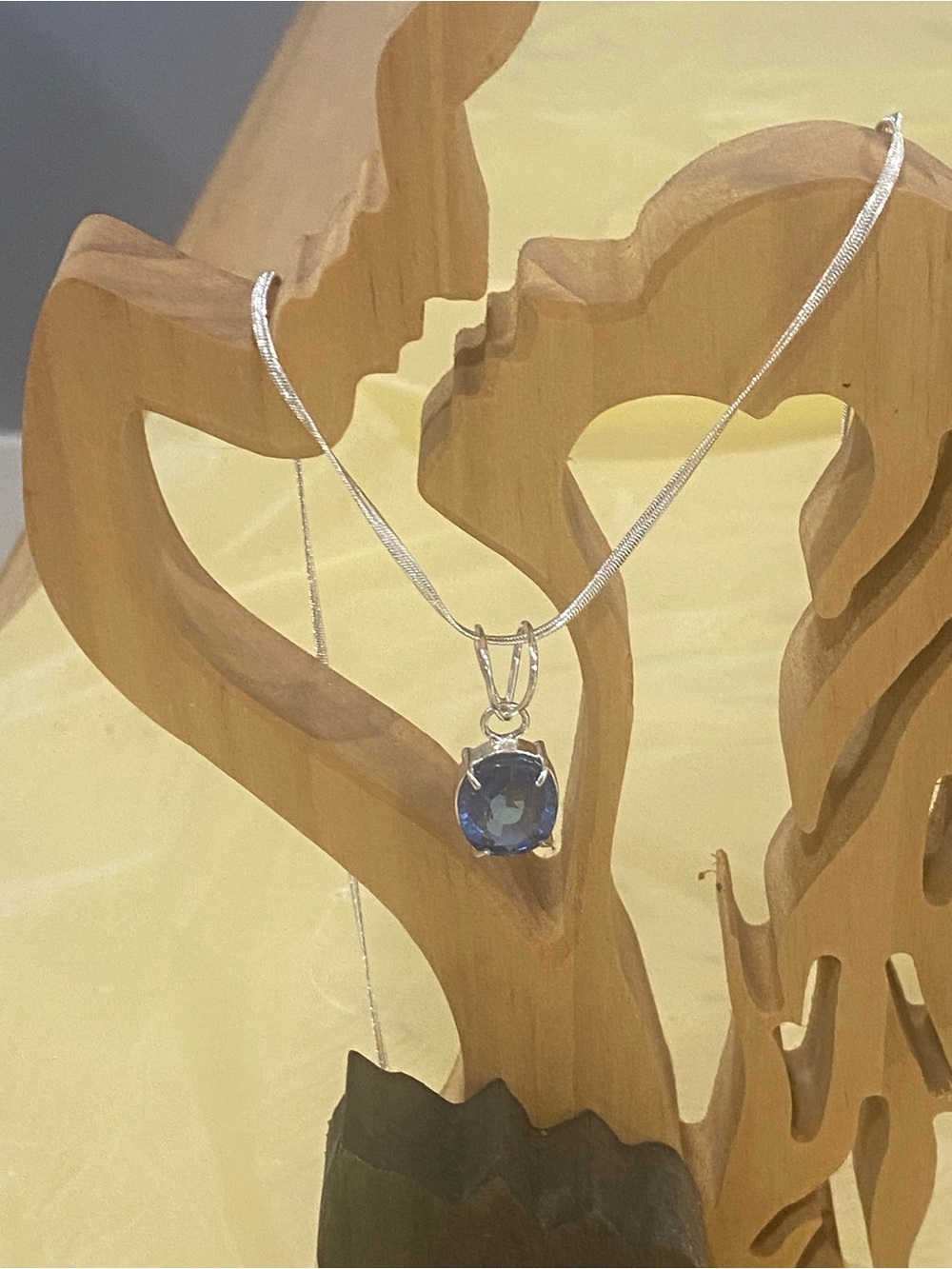 Natural Certified 23.35 Ct Blue Topaz 925 Sterling Silver Oval Cut necklace